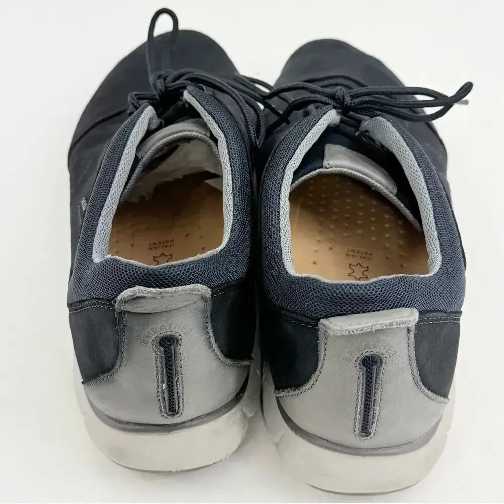 Geox U NEBULA C Respira Inner Breathing System Navy Blue Lace Up Casual Sneakers